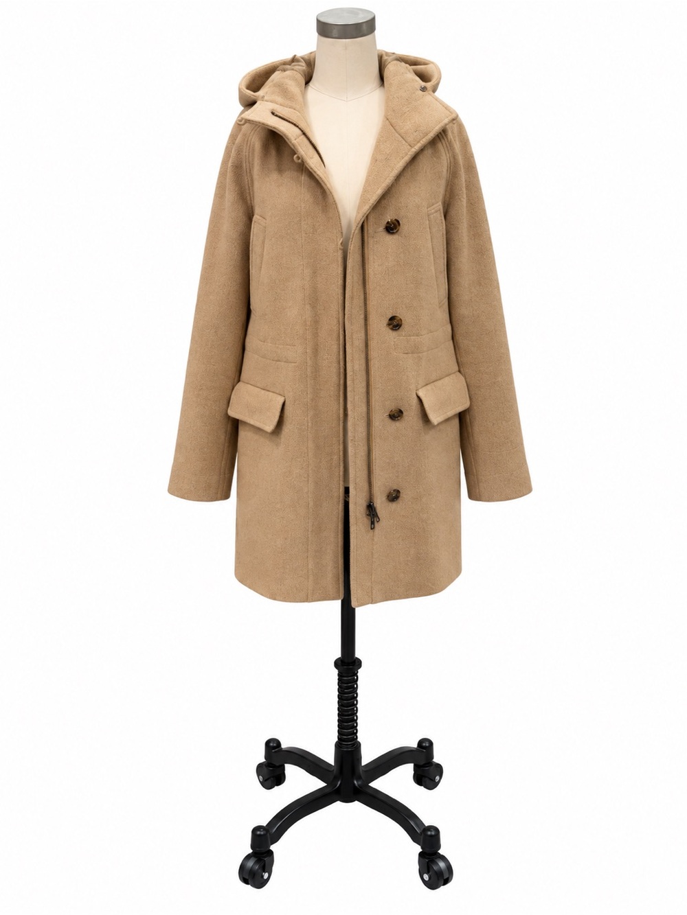 J. Crew Hooded Wool-Blend Coat